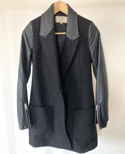 Women black zara wool - wool, faux