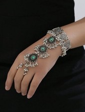 Indian silver oxidised green - silver,