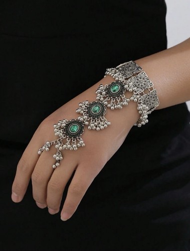 Indian silver oxidised green - indian,