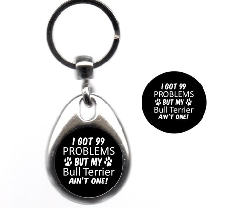 Dog keyring and badge - s, bull