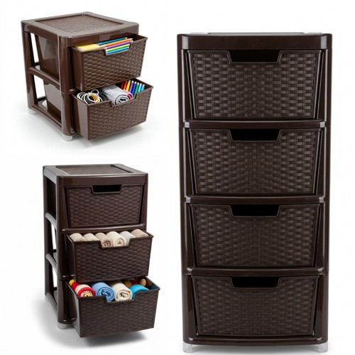 Large plastic brown rattan - plastic,