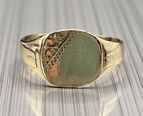 Vintage 9ct gold signet - vintage, ring
