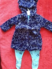 Baby Boys Disney Mickey Mouse Dressing Gown And Sleepsuit Size 0-3 Ex Con B22