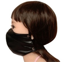 PVC Leather Wet Look Dungeon Restraint Mask Mouth Nose Yoke Head Hood Ball Gag