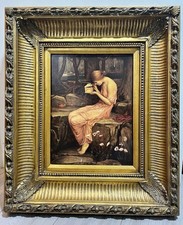 Vintage oil on wooden panel