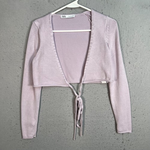 Zara lilac tie front cropped - zara,