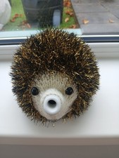 HAND KNIT Hedgehog Tea Cosy Teapot Cover 2-Cup Small Sparkle Tinsel Yarn Novelty