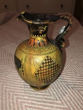 Greek Geometric Oinochoe Small Clay Decanter Replica Handmade/Painted