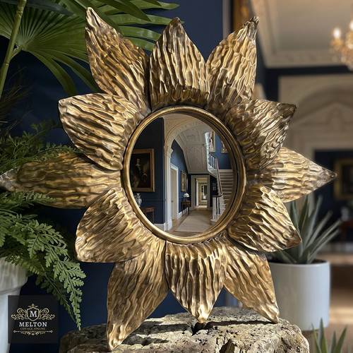 Vintage style gold - sun, flower