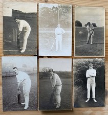 6 x Black and White postcards unnamed Players- Unused