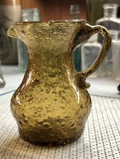 Vintage Pontiled Amber Glass Jug - Absolutely Full of Tiny Seas Bubbles!! (H191)
