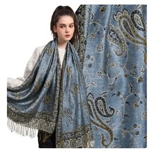 Women's Reversible Two Sided Paisley and Floral Print Pashmina Feel Scarf Shawl