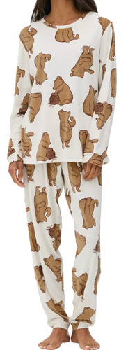 Ladies minky fleece pyjamas - minky,