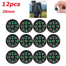 12x 20mm  Mini Button Compass Clear Liquid filled Small Outdoor Kit Portable