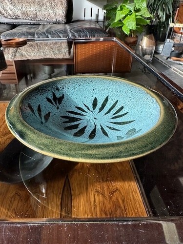 Vintage lotus pottery bowl - vintage,