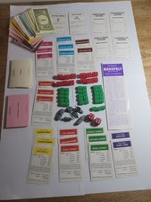 Vtg Monopoly SPARES Tokens Houses Cards ID4405 B88