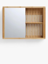 John Lewis Bamboo Mirrored Slatted Bathroom Cabinet - (Marks/Missing Items] B+