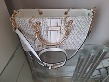 River Island White Weave Boxy Tote Bag