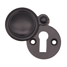 Black Keyhole Cover Escutcheon Lock Victorian Matt Black & Screws