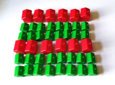 Monopoly 32 Green Houses and 12 Red Hotels  plus 2 dice