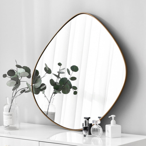 Asymmetrical brass framed wall - brass,