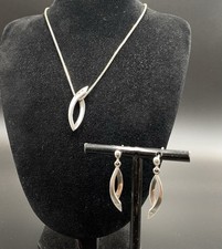 Beaverbrooks Sterling Silver Pendant Necklace And Matching Earrings Set With Box