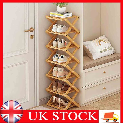 7tier foldable wooden shoe - wooden,