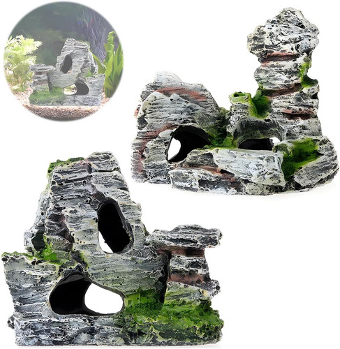 2pcs fish tank rockery - 2pcs, hiding