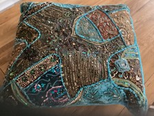 SEQUIN 24inch TURQUOISE PILLOW
