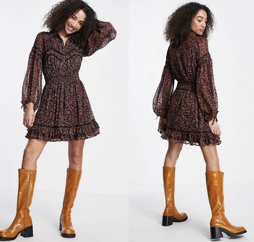 Topshop floral textured - , mini