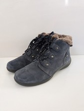 Hotter Ruby Womens Navy Blue Suede Fur Lined Lace Up Ankle Boots UK 7.5Winter 