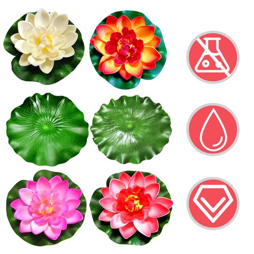 8pcs artificial water - 8pcs, lily