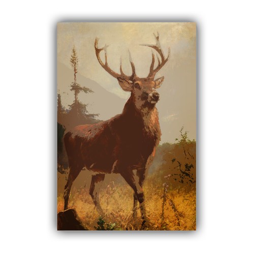 Red stag animal - animal, graphic