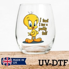 Tweety Cartoon 8pcs UV DTF Stickers - Glass Laptop Tumbler Cup gt989