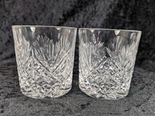 Edinburgh Crystal Tumblers D.O.F. Hand Cut in the Iona Pattern 8.5cm Height x 2