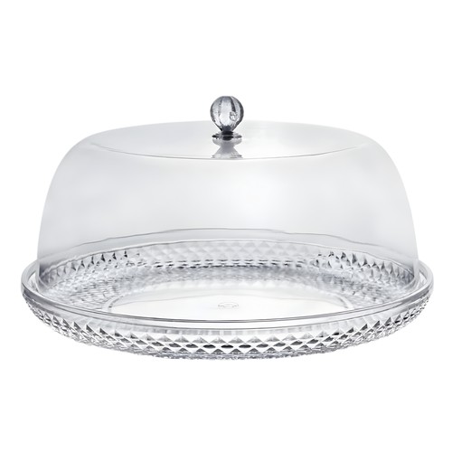 Cake plate with dome - with,