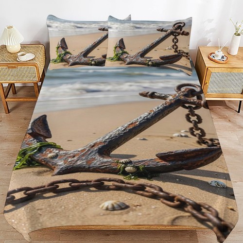 Nautical anchor bedding - 3d, set