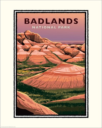 Vintage south dakota badlands - south,