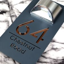 Laser House Number Plaques Personalised House Signs LED Solar Light Door Signs