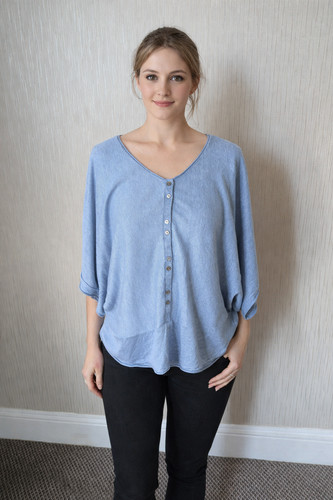 Poetry top size blue - poetry,