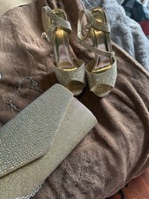 Gold Sequence Clutch Bag And