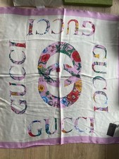 Gucci Silk Scarf/Foulard with colourful double G logo pattern