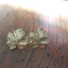 1960s Sphinx Gold Plated Maple Leaf Pierced stud  Earrings