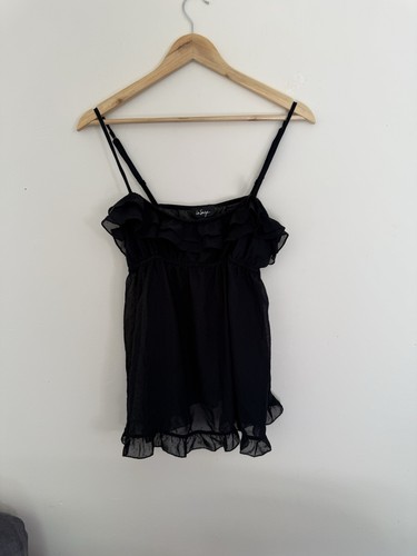 Senza black sheer swiss dot - la,