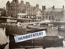 1945 WWII RP POSTCARD  HARBOUR KIRKWALL ORKNEY ISLANDS SCOTLAND V E DAY MESSAGE