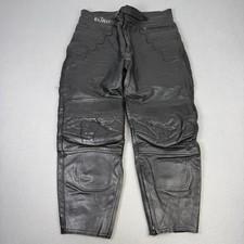 Euro Style Trousers Mens Size 38 W36 L25 Black Leather Motorcycle Biker Pants