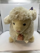 A & A VINTAGE LARGE WOOLY SHEEP LAMB WITH BELL SOFT TOY PLUSH 12” RARE  