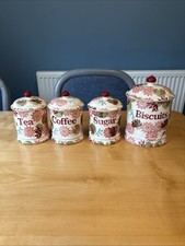 Emma Bridgewater Water Lily Tea Coffee Sugar & Biscuits Storage Jars￼￼