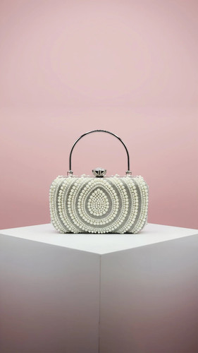 Crystal pearl evening clutch - crystal,