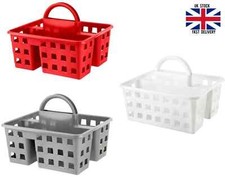 Plastic Kitchen Storage Cleaning Carry Tray Caddy Tote Organiser with Handle UK